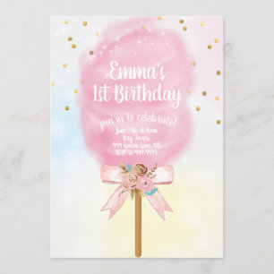 Invitation Candy Land Cotton Candy Anniversaire