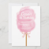 Invitation Candy land Cotton Candy Pink fête d'anniversaire (Devant)