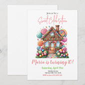 Invitation Candy Land Fille Anniversaire Sweet Celebration Ar (Devant / Derrière)