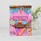 Invitation Candy Land Imaginaire fête Anniversaire Personnali (Debout devant)