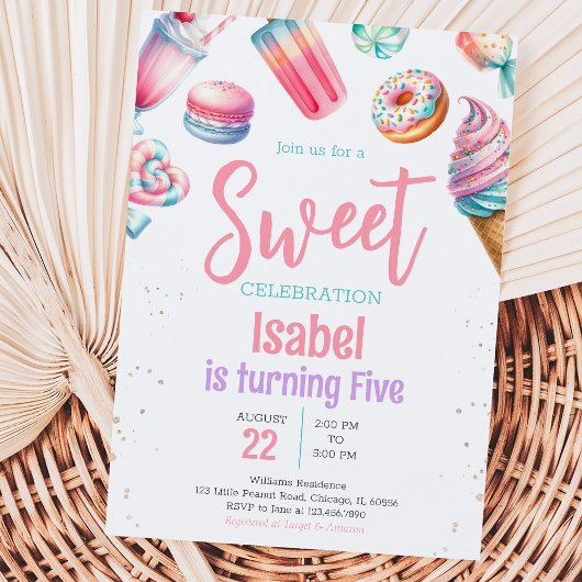 Invitation Candy Land Joyeux Anniversaire