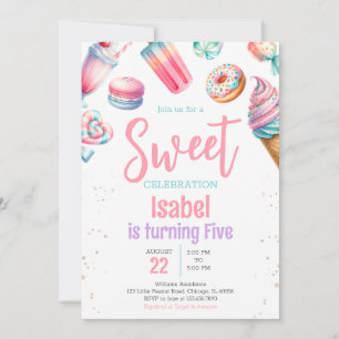 Invitation Candy Land Sweet Anniversaire