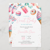 Invitation Candy Land Sweets Baby shower (Devant / Derrière)