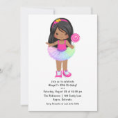 Invitation Candy Land Tutu Fête d'anniversaire (Devant)