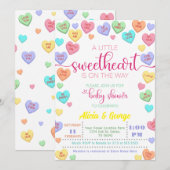 Invitation Candy Little Sweetheart est sur le baby shower Way (Devant / Derrière)