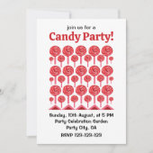 Invitation Candy Lollipop Sweet Candy Lollipop Party (Devant)