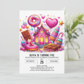 Invitation Candy Magique Candyland Digital Anniversaire (Debout devant)