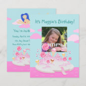 Invitation Candy rose du monde gâteau pour la fête d'annivers (Devant / Derrière)