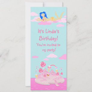 Invitation Candy rose du monde gâteau pour la fête d'annivers