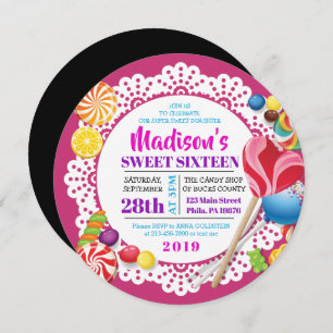 Invitation CANDY STORE Sweet sixteen 16