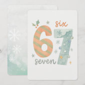 Invitation Candy Stripe & Snowflake 67 – Numéro de vacances f (Devant / Derrière)
