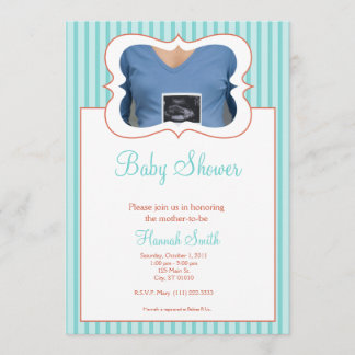 Invitation Candy Stripes - Baby shower photo TR