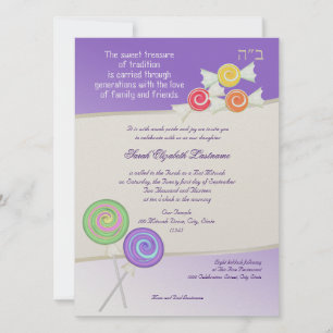 Invitation Candy Sweet Bat mitzvah Graphe