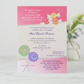 Invitation Candy Sweet Bat mitzvah Watermelon rose 2 (Debout devant)