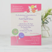 Invitation Candy Sweet Bat mitzvah Watermelon rose foncé (Debout devant)
