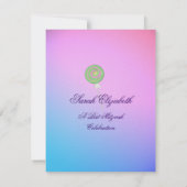 Invitation Candy Sweet Blue Bat mitzvah framboise (Dos)