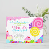 Invitation Candy Sweet Celebration Anniversaire (Debout devant)