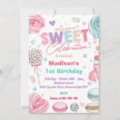 Invitation Candy Sweet Célèbre Cupcake Anniversaire (Devant)