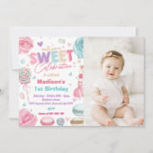Invitation Candy Sweet Célèbre Cupcake Anniversaire Photo (Devant)
