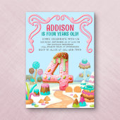Invitation Candy Sweet Girl's Candyland 4e anniversaire