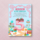 Invitation Candy Sweet Girl's Candyland 5e anniversaire