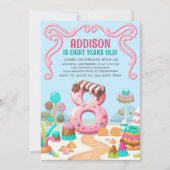 Invitation Candy Sweet Girl's Candyland 8e anniversaire (Devant)