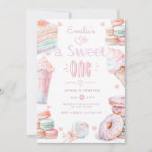 Invitation Candy Sweet Une fille 1er anniversaire (Devant)