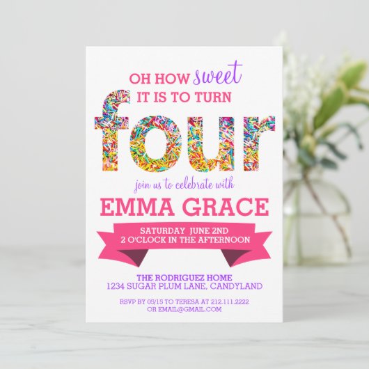 Invitation Candy Thème 4ème anniversaire fête asperge l'Invit (Debout devant)