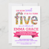 Invitation Candy Thème 5ème anniversaire fête asperge l'Invit (Devant)