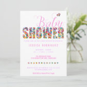 Invitation Candy Theme Baby shower party C'est une fille (Debout devant)