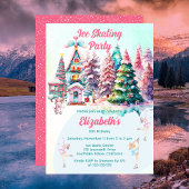 Invitation Candy Village Patinage sur glace Fête d'anniversai