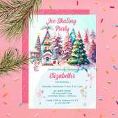 Invitation Candy Village Patinage sur glace Fête d'anniversai