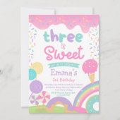 Invitation Candyland et crème glacée, deux douces 2e annivers (Devant)