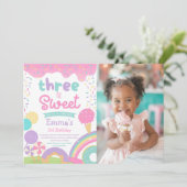 Invitation Candyland et crème glacée, deux douces 2e annivers (Debout devant)