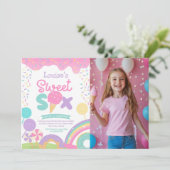 Invitation Candyland et glace Cream, 6e anniversaire (Debout devant)