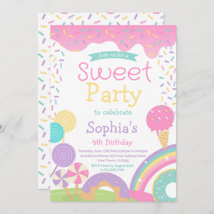 Invitation Candyland et glace Crème entièrement personnalisab