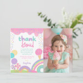 Invitation Candyland et glace Crème entièrement personnalisab (Debout devant)