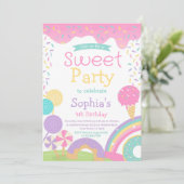 Invitation Candyland et glace entièrement personnalisables (Debout devant)