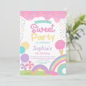 Invitation Candyland et glace entièrement personnalisables (Debout devant)