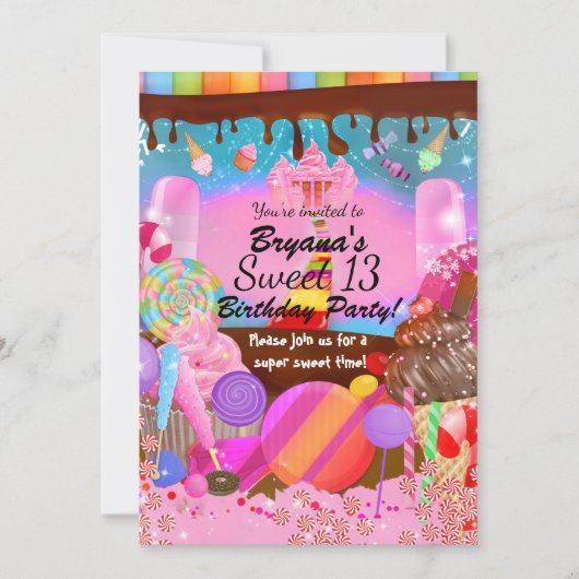 Invitation Candyland Imaginaire Candy Cupcakes Flyer