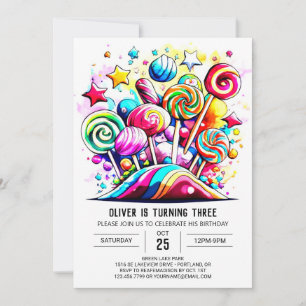 Invitation Candyland personnalisé Printemps