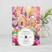 Invitation Candyland pour enfants personnalisés (Debout devant)