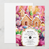 Invitation Candyland pour enfants personnalisés (Devant / Derrière)