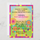 Invitation Candyland : Sugary rose sucré Lollipops bonbon (Devant)