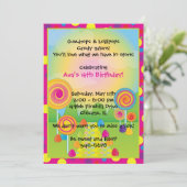 Invitation Candyland : Sugary rose sucré Lollipops bonbon (Debout devant)