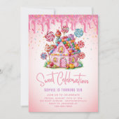 Invitation Candyland Sweet Celebration Anniversaire de enfant (Devant)