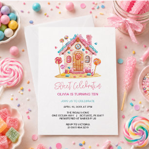 Invitation Candyland Sweet Celebration Anniversaire de enfant