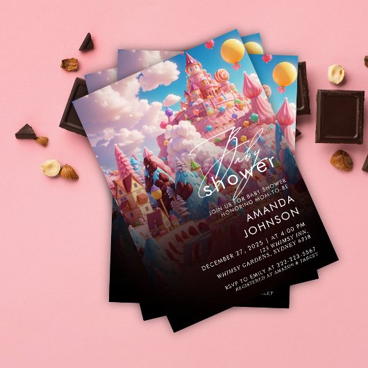 Invitation Candyland World Babyshower