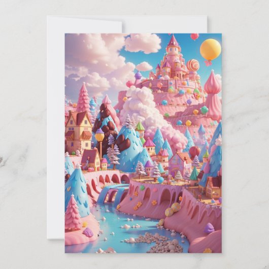 Invitation Candyland World Babyshower (Devant)