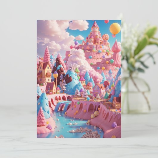 Invitation Candyland World Babyshower (Debout devant)
